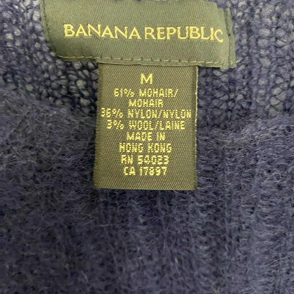 Banana Republic Mohair Blend Ribbed Sweater - Navy Blue